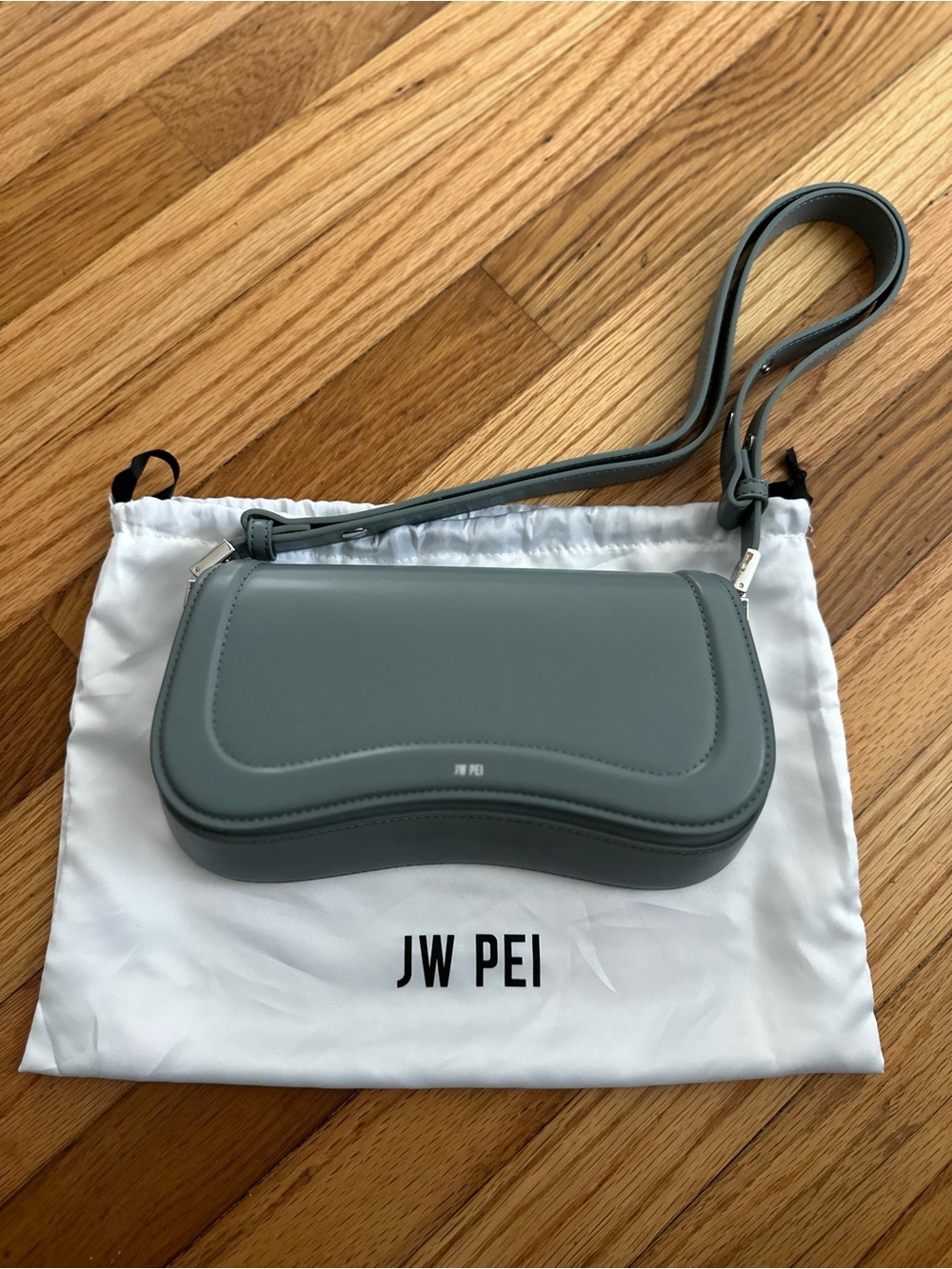 JW PEI Slate Gray Curved Mini Crossbody Bag